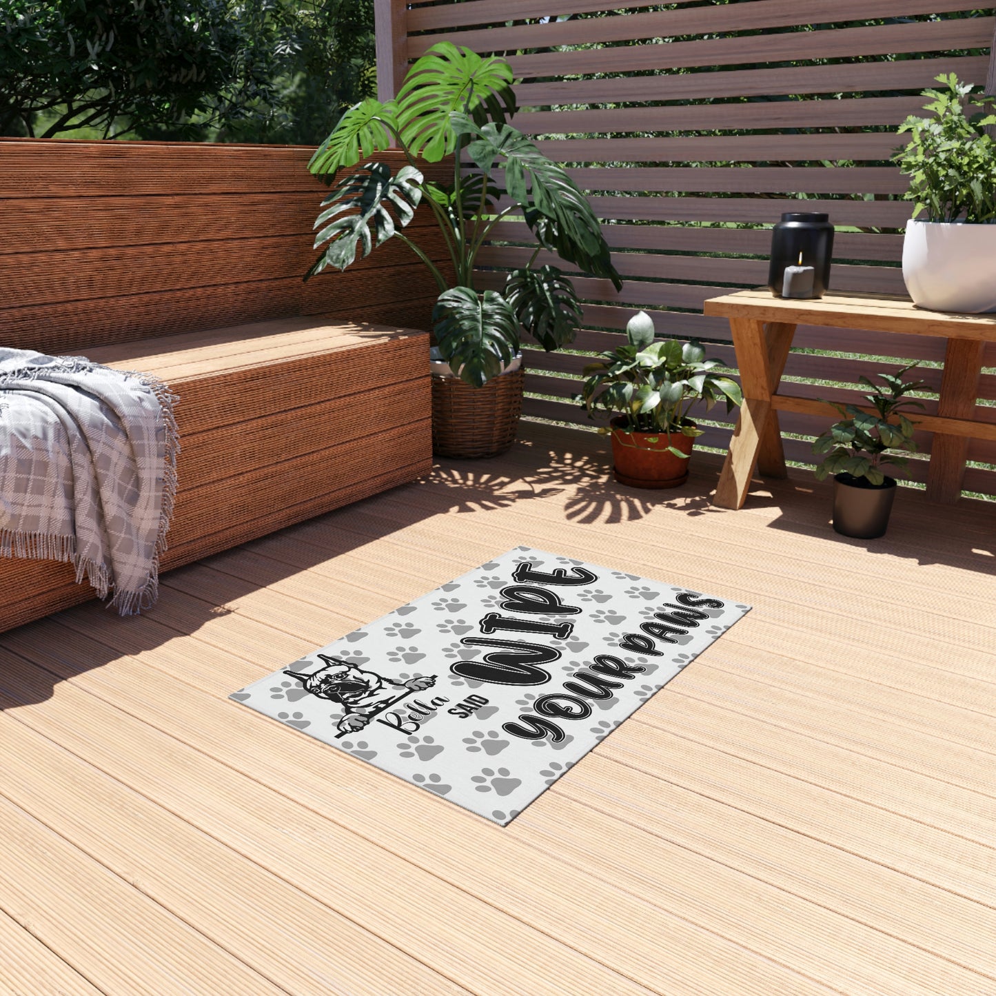 Dog said Wipe your Paws Outdoor Rug