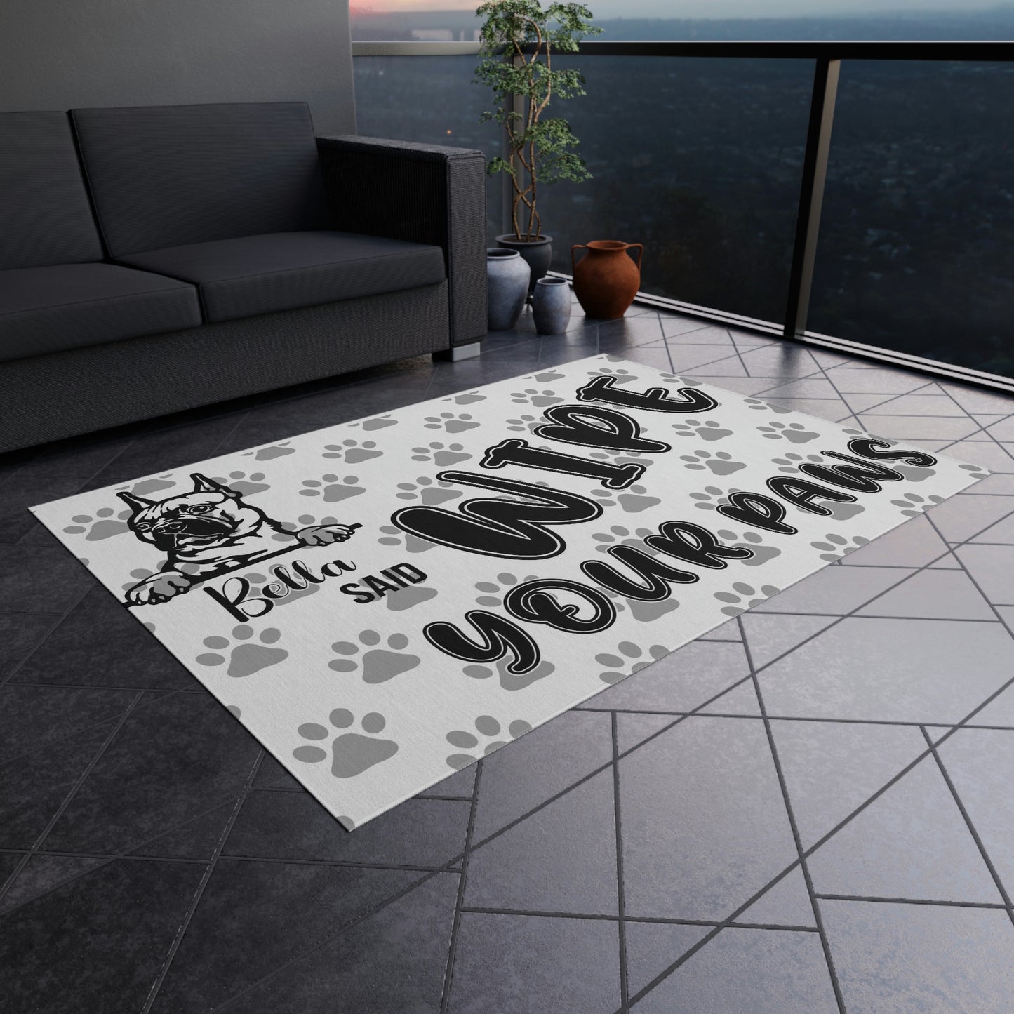 Dog said Wipe your Paws Outdoor Rug