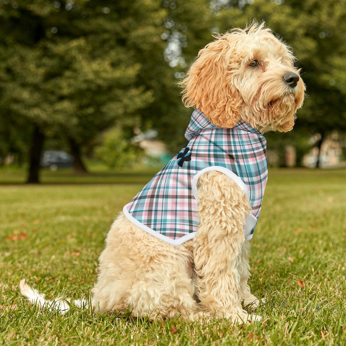 Personalized Dog Hoodie Plaid Dog