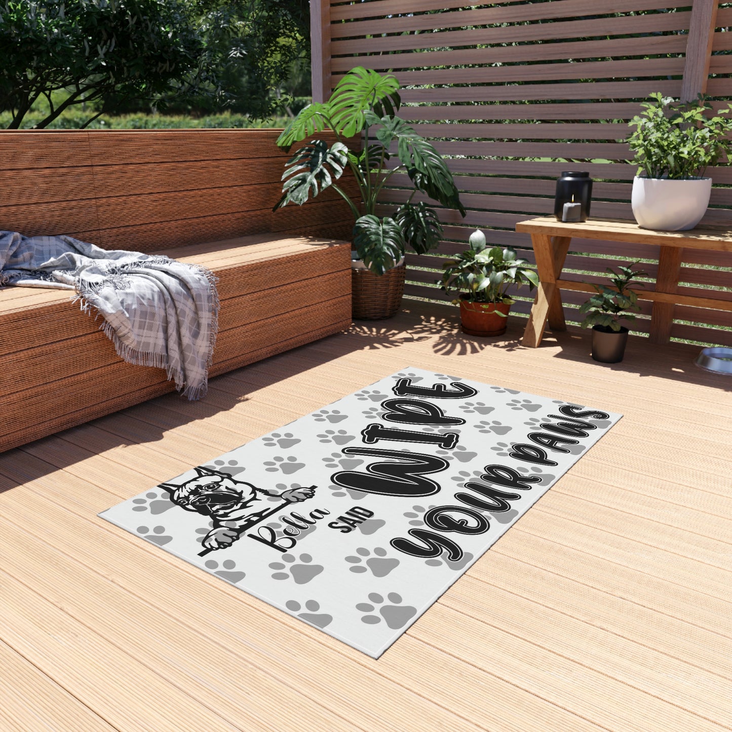 Dog said Wipe your Paws Outdoor Rug