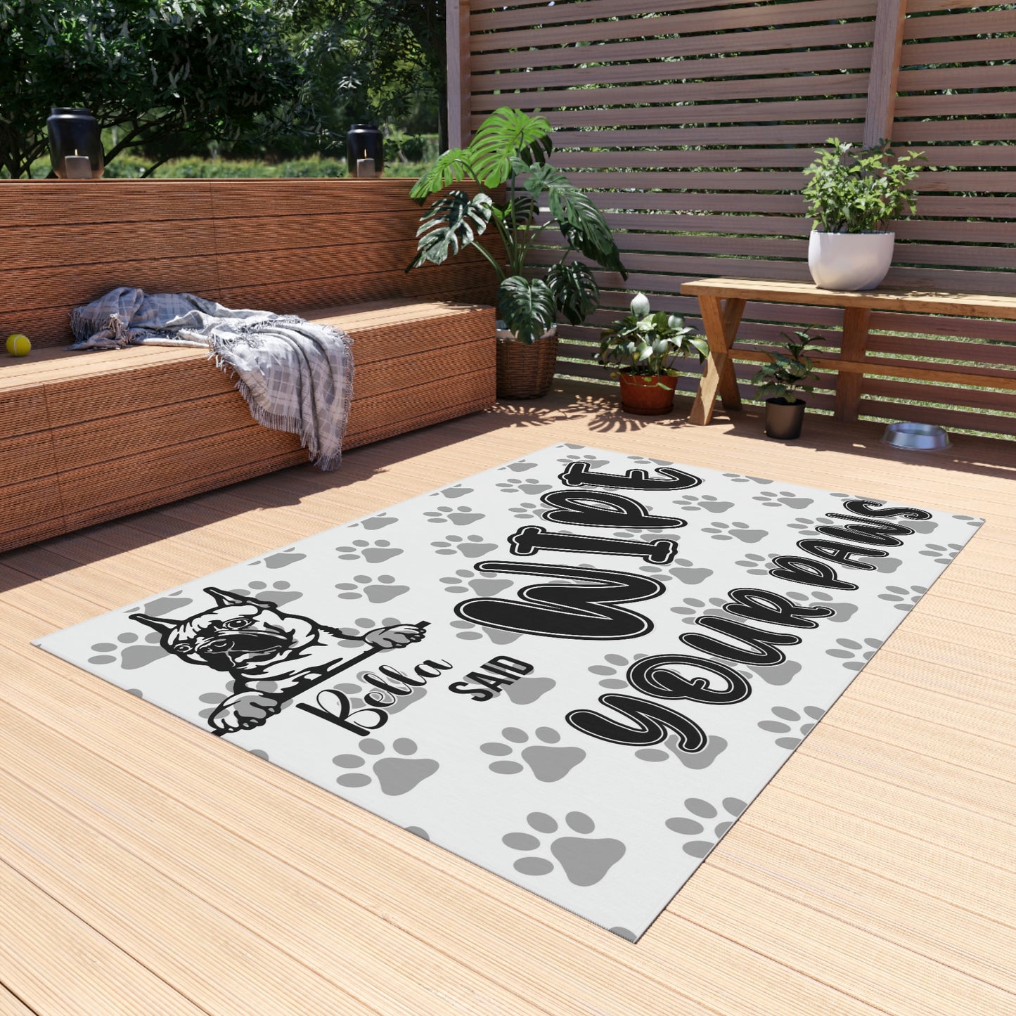 Dog said Wipe your Paws Outdoor Rug