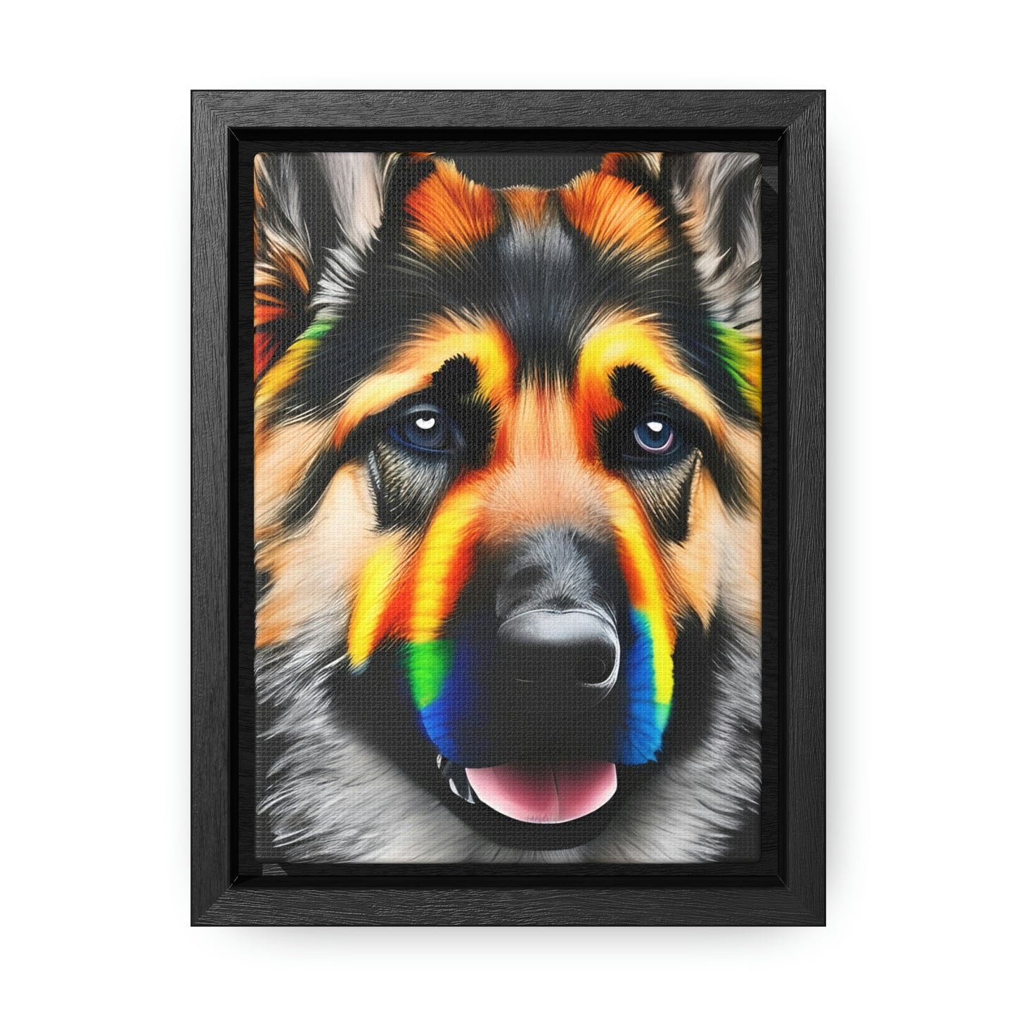 Vibrant German Shepherd Canvas Wall Art - Add Colorful Canine Charm to Your Home, Vertical Frame