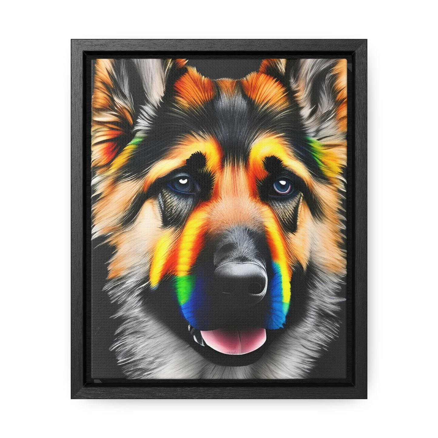 Vibrant German Shepherd Canvas Wall Art - Add Colorful Canine Charm to Your Home, Vertical Frame