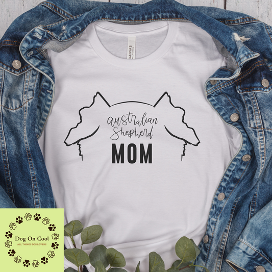 Australian Shepherd Dog Mom Tshirt  Crewneck Sweatshirt or Hoodie