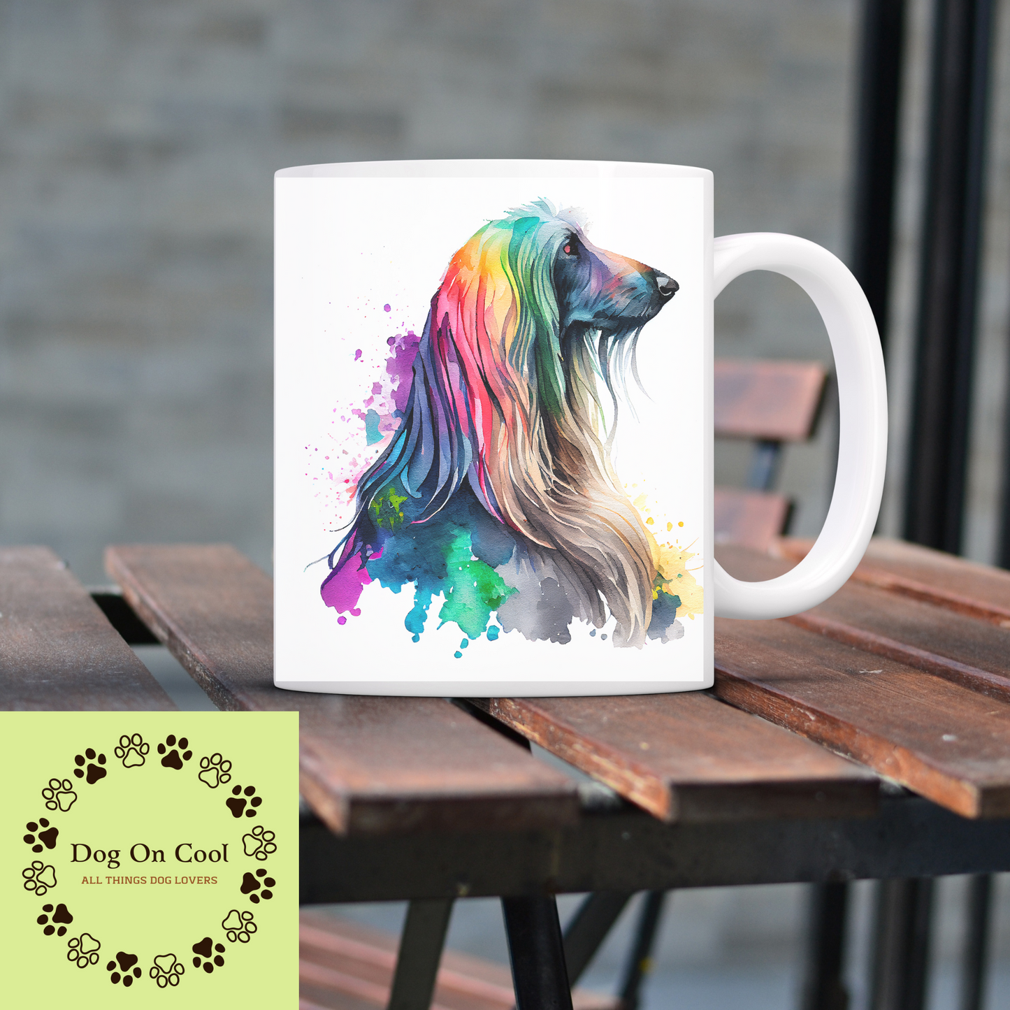 Water Color Afghan Hound Coffee Mug