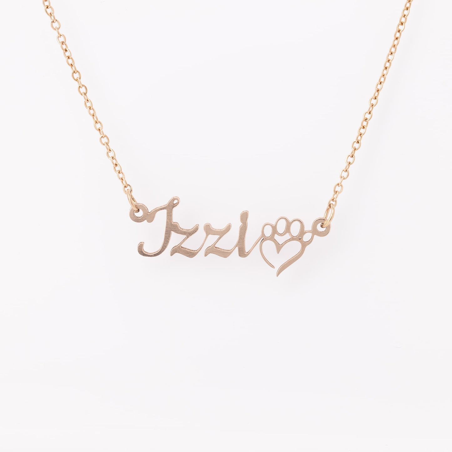 Dog Name with Paw necklace