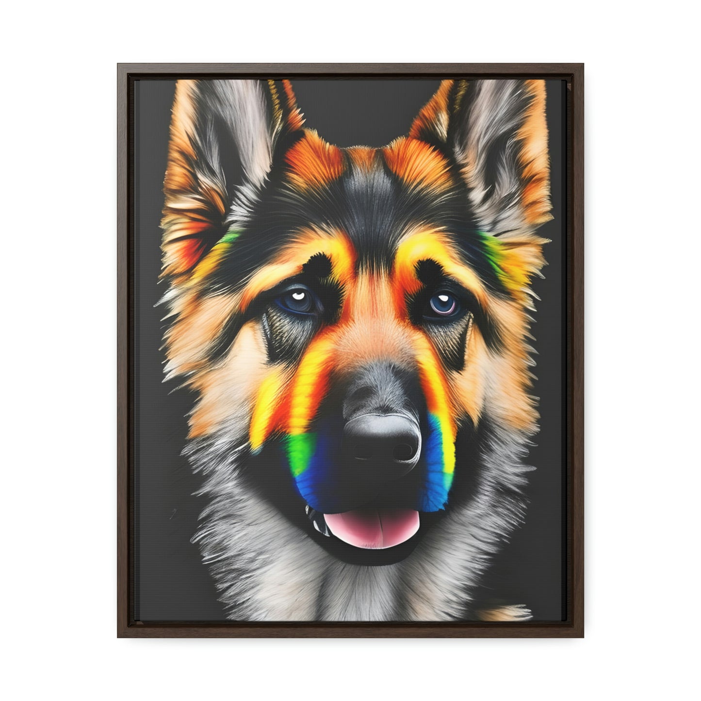 Vibrant German Shepherd Canvas Wall Art - Add Colorful Canine Charm to Your Home, Vertical Frame