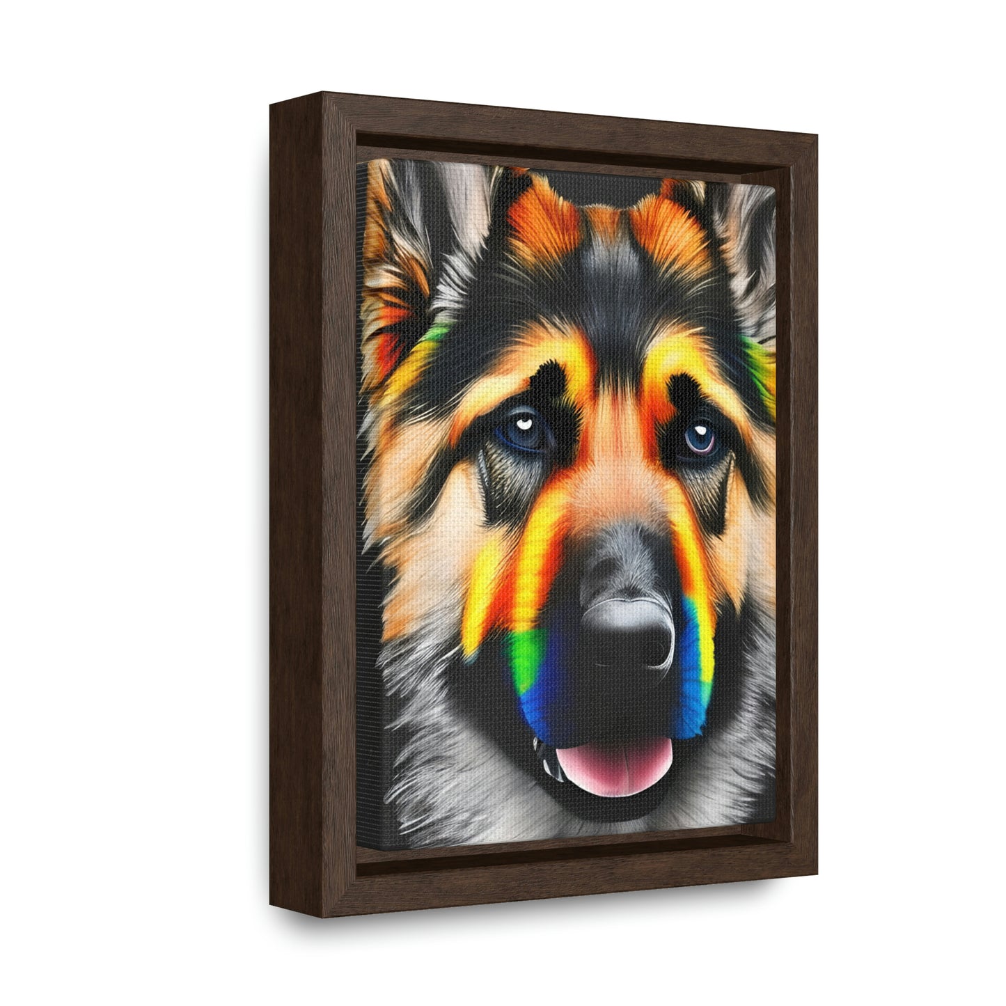 Vibrant German Shepherd Canvas Wall Art - Add Colorful Canine Charm to Your Home, Vertical Frame