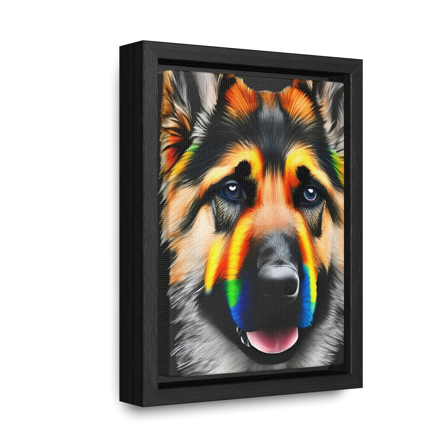 Vibrant German Shepherd Canvas Wall Art - Add Colorful Canine Charm to Your Home, Vertical Frame