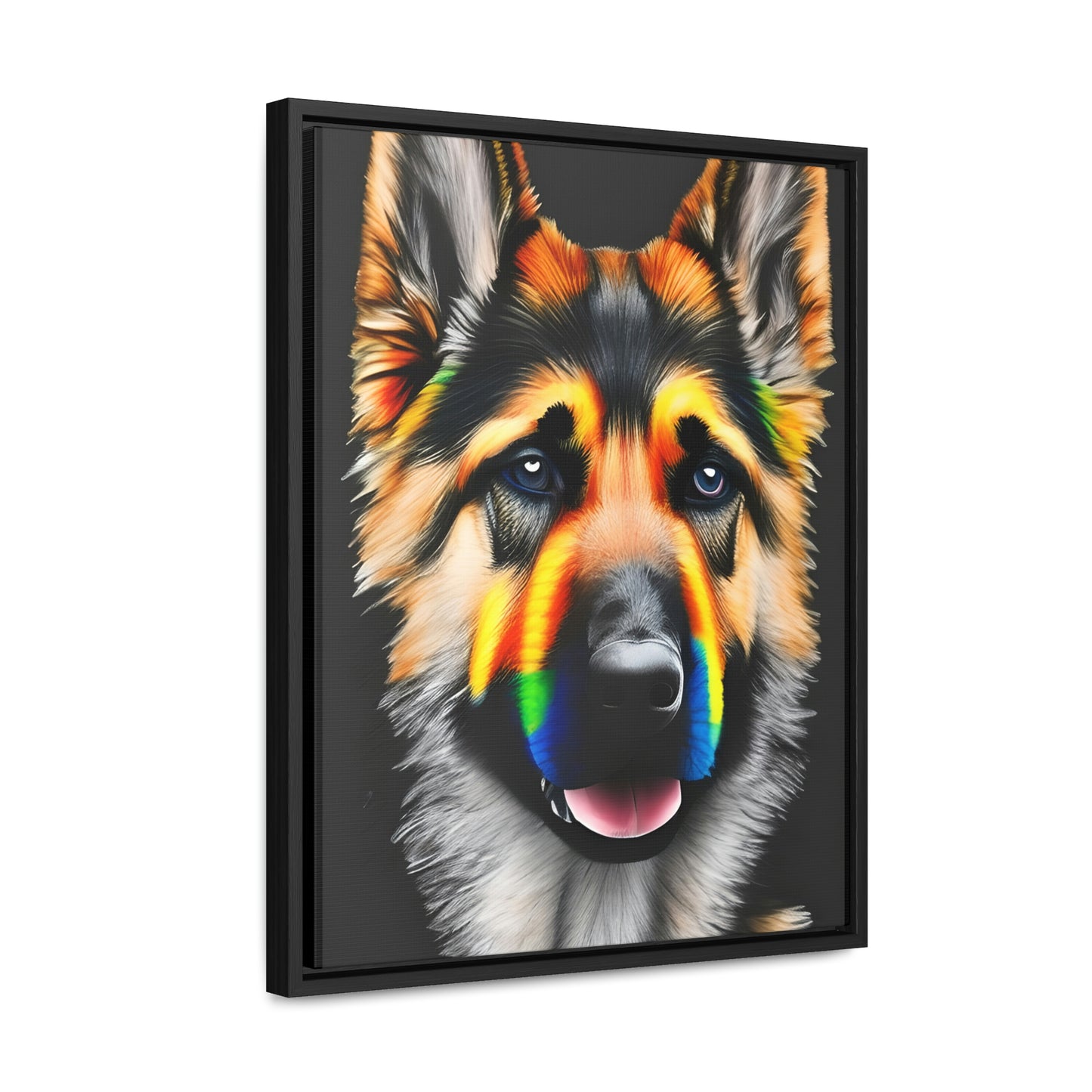 Vibrant German Shepherd Canvas Wall Art - Add Colorful Canine Charm to Your Home, Vertical Frame