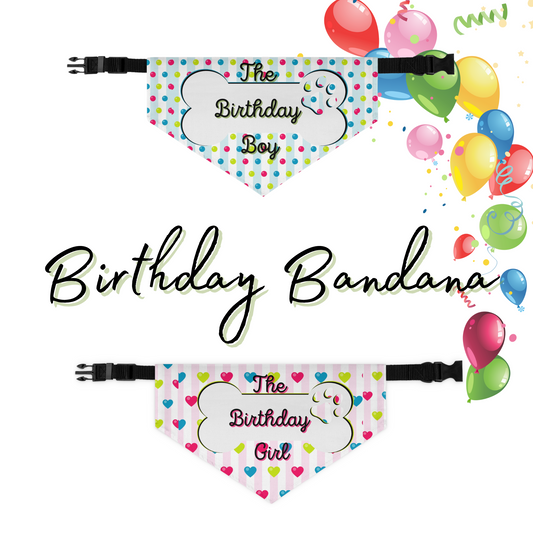 Birthday Dog Bandana, Over the Collar Dog scarf