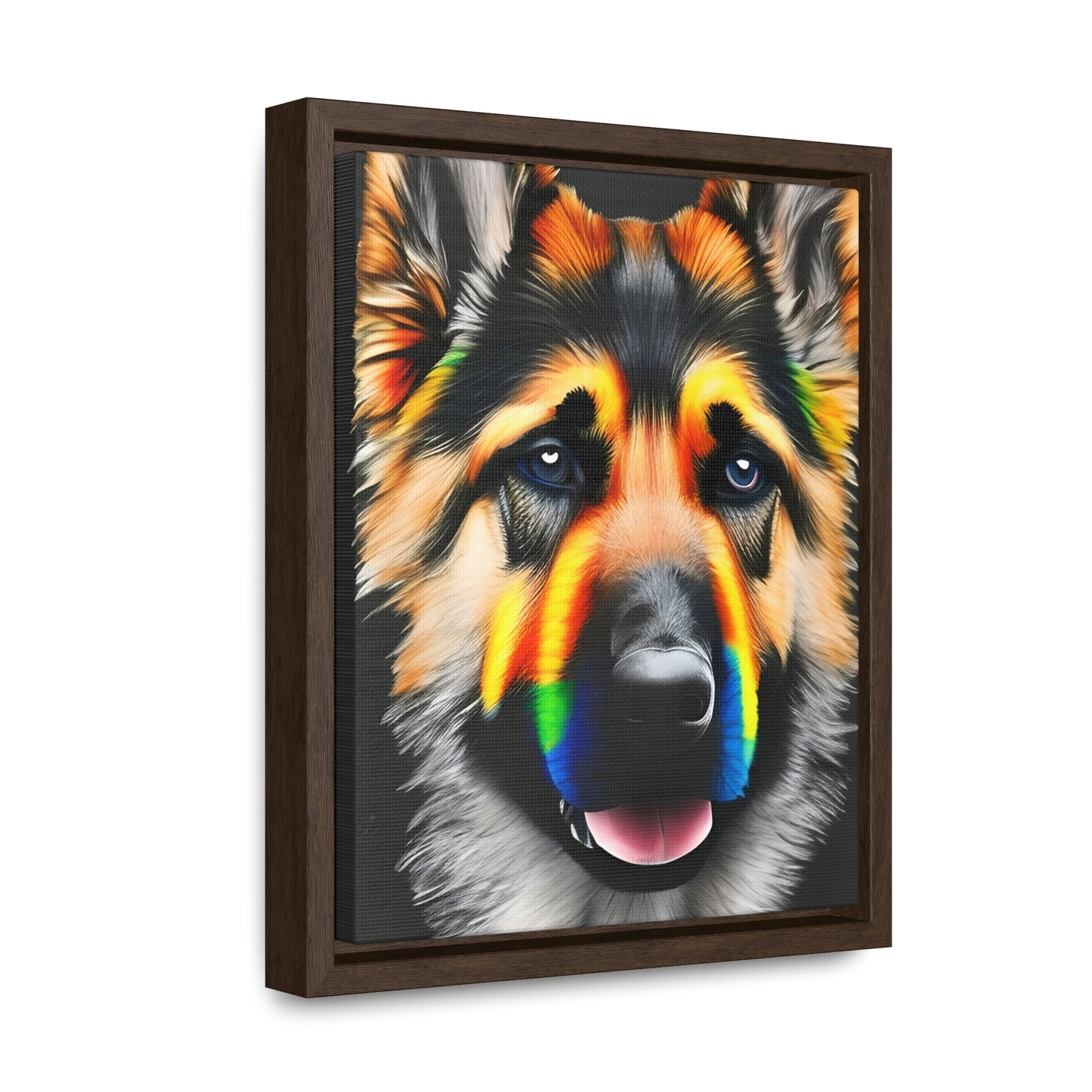 Vibrant German Shepherd Canvas Wall Art - Add Colorful Canine Charm to Your Home, Vertical Frame