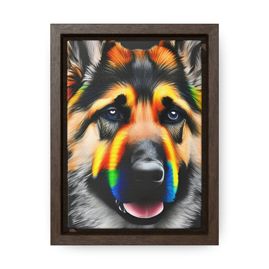 Vibrant German Shepherd Canvas Wall Art - Add Colorful Canine Charm to Your Home, Vertical Frame
