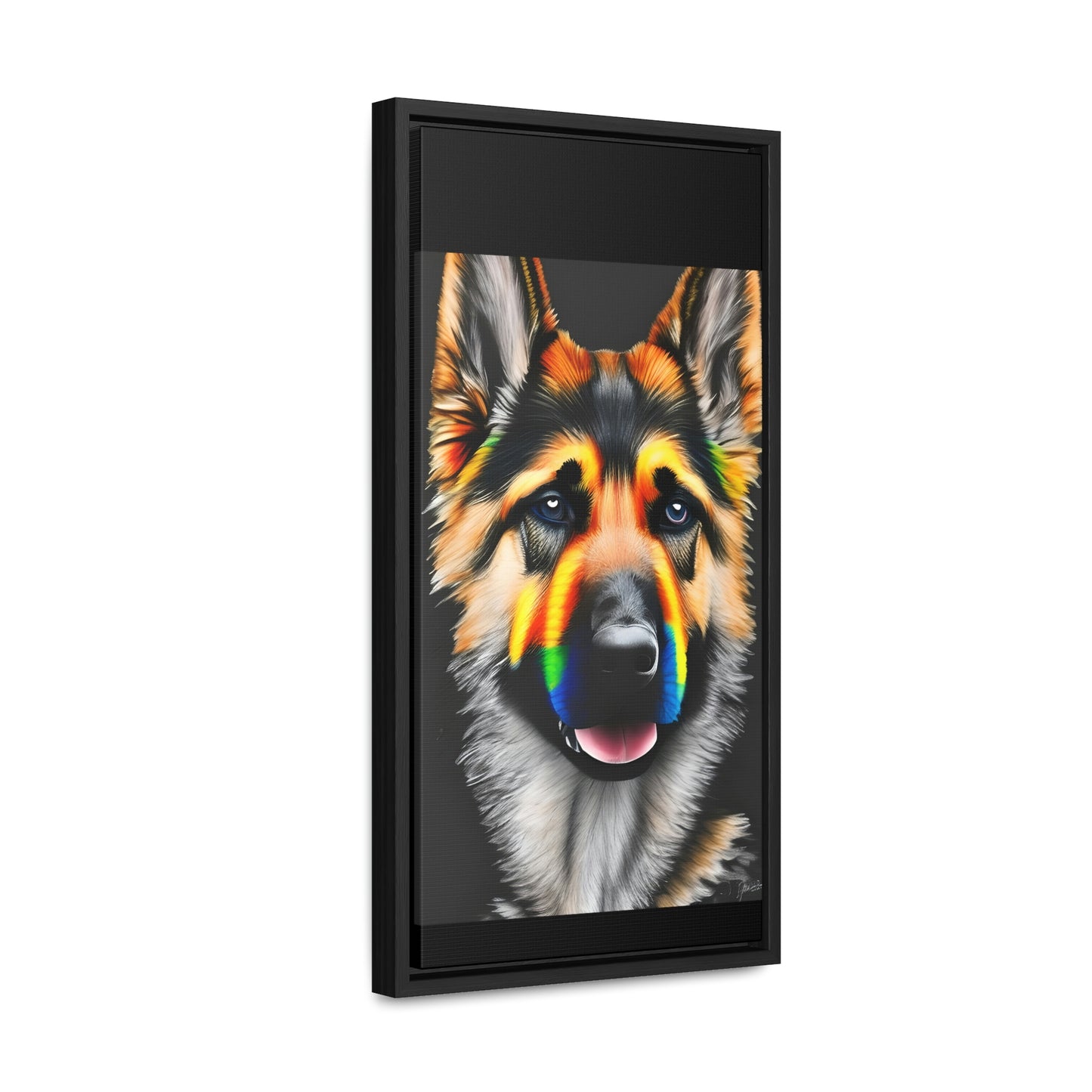 Vibrant German Shepherd Canvas Wall Art - Add Colorful Canine Charm to Your Home, Vertical Frame