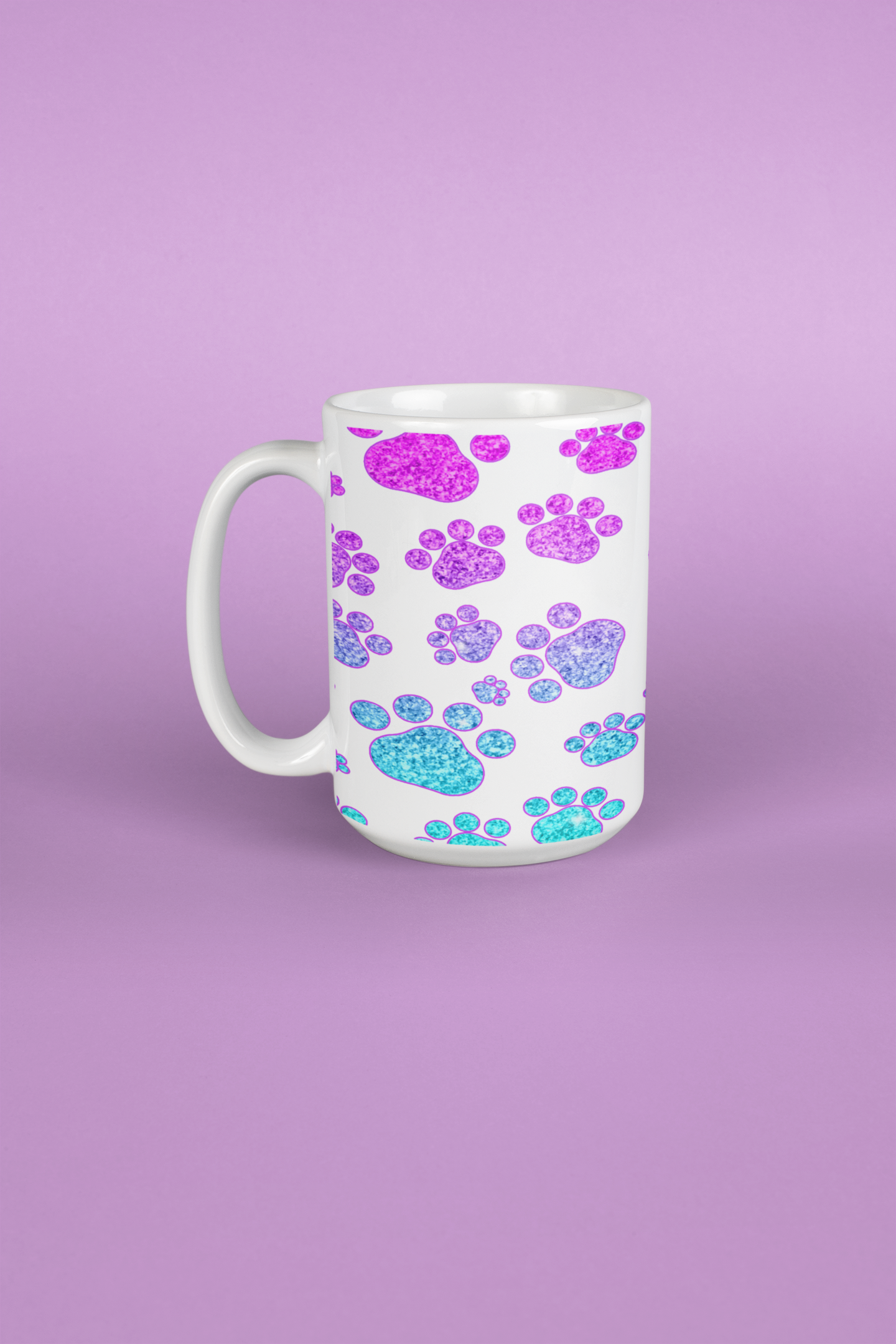 Glitter Paw Print Coffee Mug