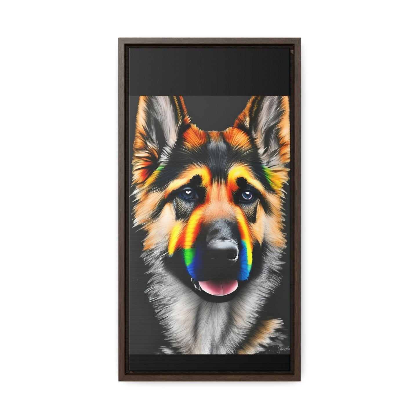 Vibrant German Shepherd Canvas Wall Art - Add Colorful Canine Charm to Your Home, Vertical Frame