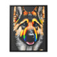 Vibrant German Shepherd Canvas Wall Art - Add Colorful Canine Charm to Your Home, Vertical Frame