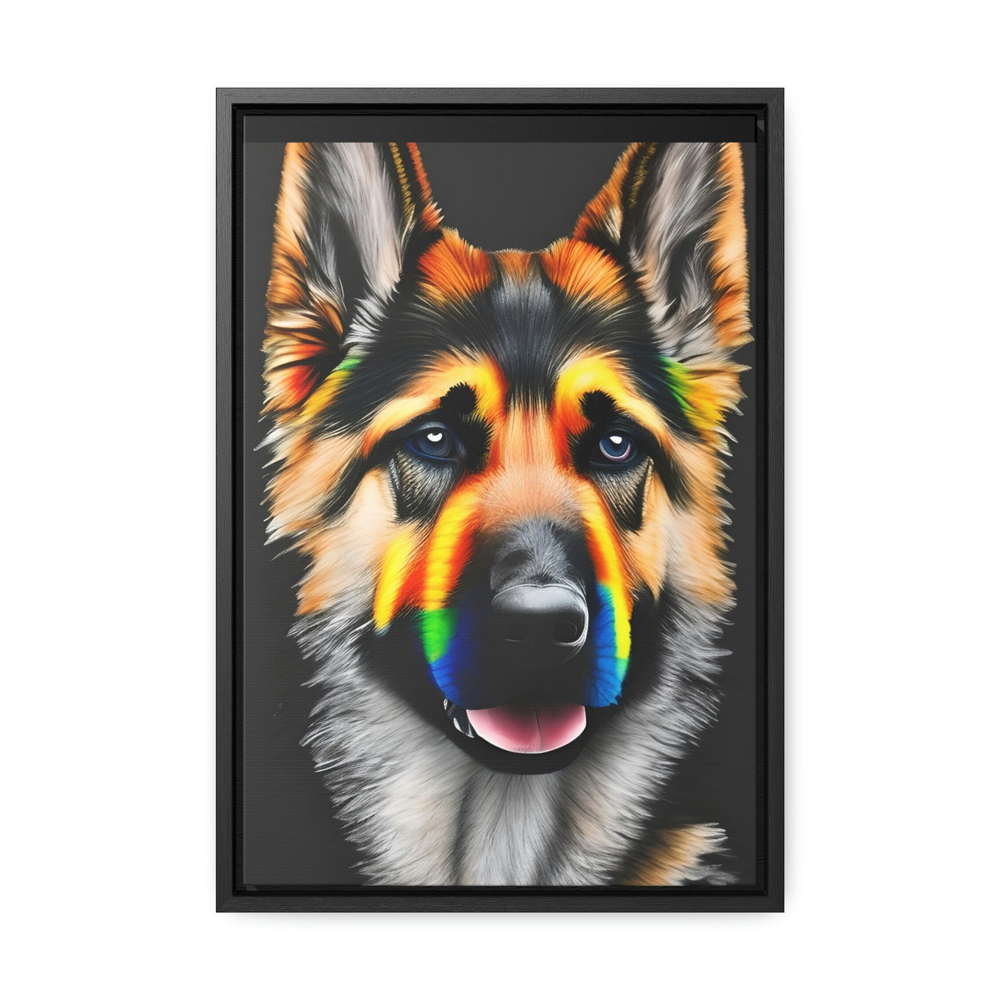 Vibrant German Shepherd Canvas Wall Art - Add Colorful Canine Charm to Your Home, Vertical Frame