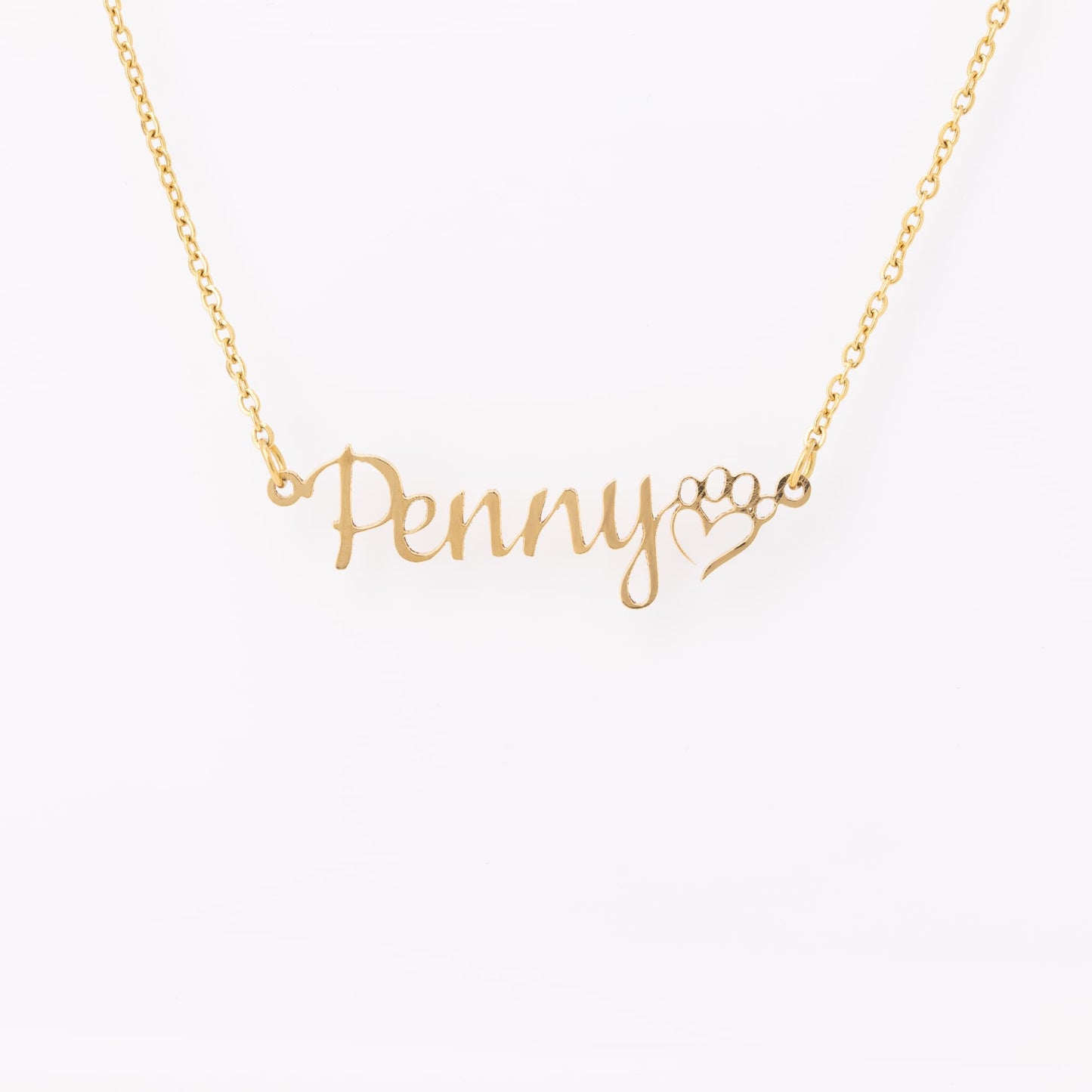 Dog Name with Paw necklace